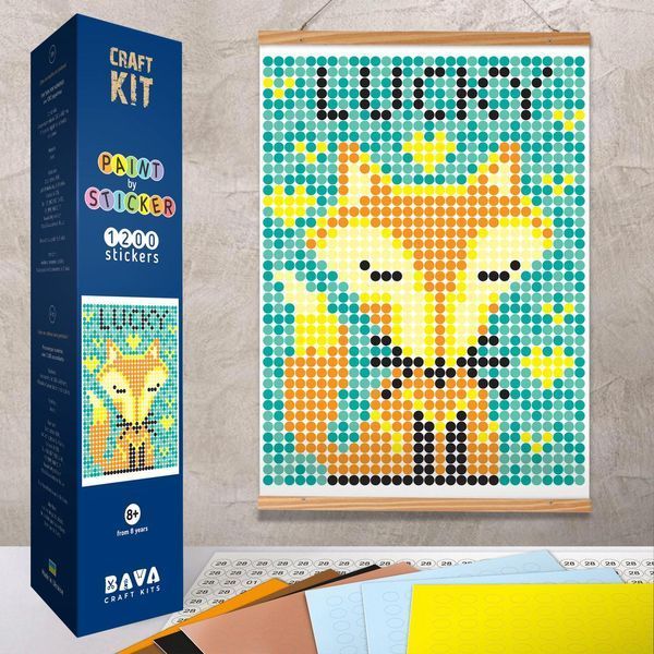*Картина за номерами стікерами в тубусі "Лисичка", 33х48см, 1200 стікерів. 31203 фото